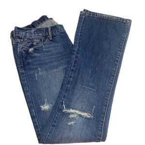 Abercrombie & Fitch Distressed Blue Denim‎ Jean with Knee Rip